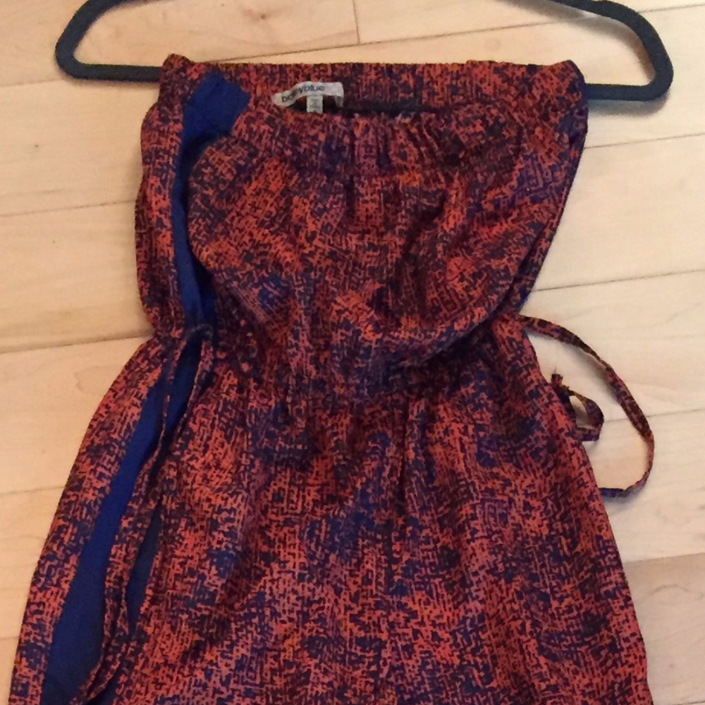 bailey blue Orange + Navy Strapless Bodysuit